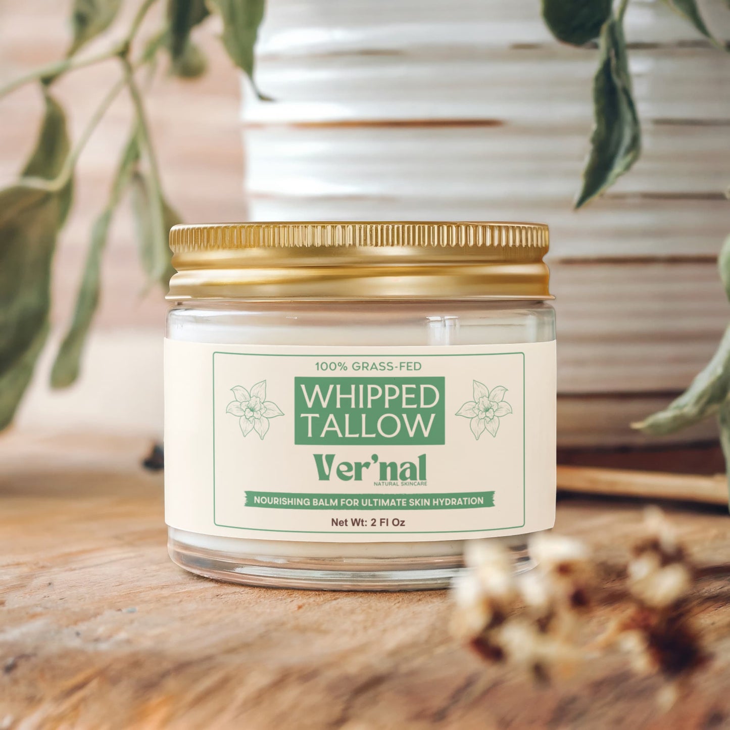 Whipped Grass-Fed Tallow Balm with Vanilla Bean