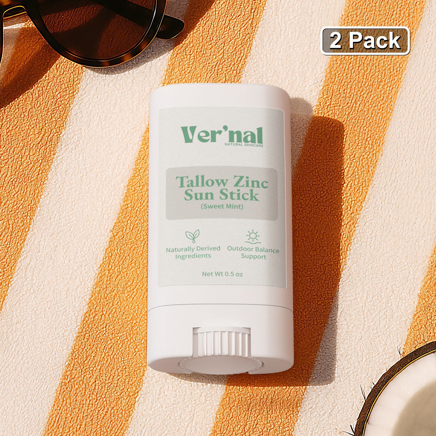 2 Pack Tallow Zinc Sun Stick